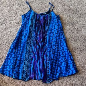 Express royal blue print spaghetti strap dress worn once